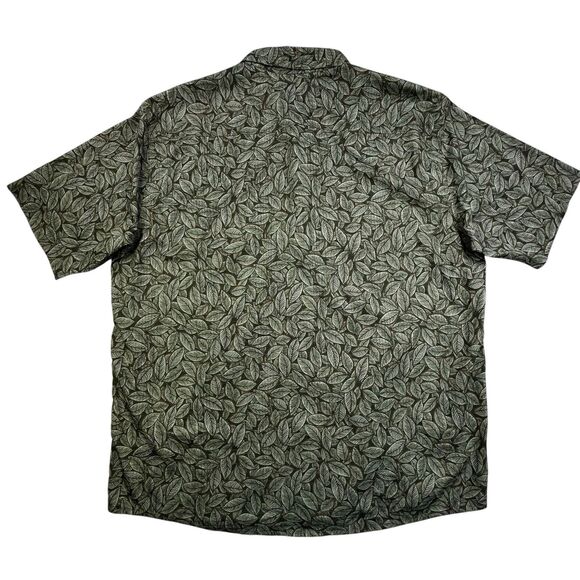 Orvis Active Fit Shirt Men’s XL Green Floral Leaf Hawaiian Performance Beach - Picture 5 of 9